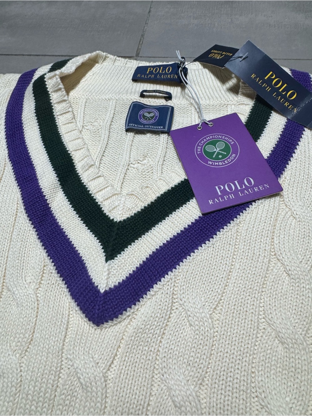 Polo Ralph Lauren Large Wimbledon Tennis Sweater Limited Edition White